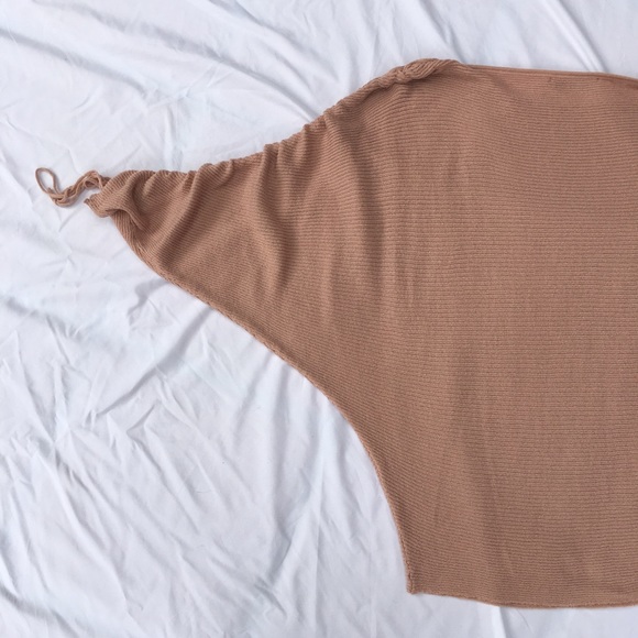 Blush dusty pink Zara slouchy dolman tie sweater - Picture 13 of 14